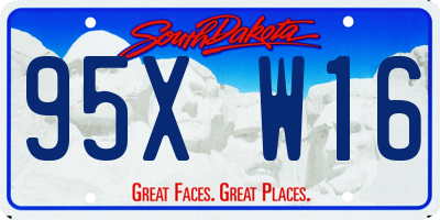 SD license plate 95XW16