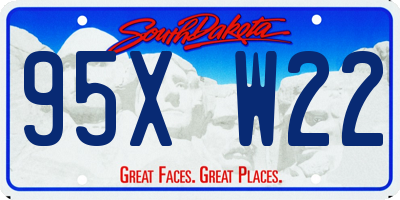 SD license plate 95XW22