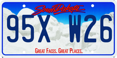 SD license plate 95XW26