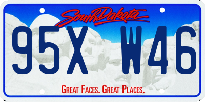 SD license plate 95XW46