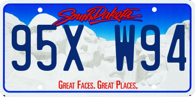 SD license plate 95XW94