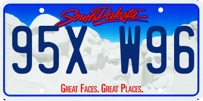 SD license plate 95XW96