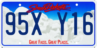 SD license plate 95XY16