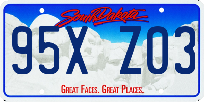 SD license plate 95XZ03