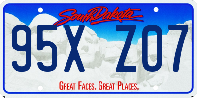 SD license plate 95XZ07
