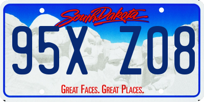 SD license plate 95XZ08