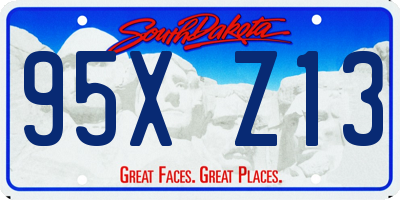 SD license plate 95XZ13