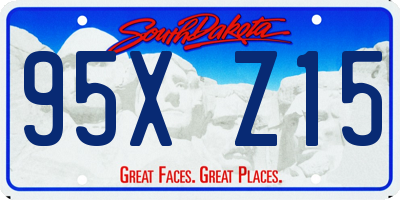 SD license plate 95XZ15