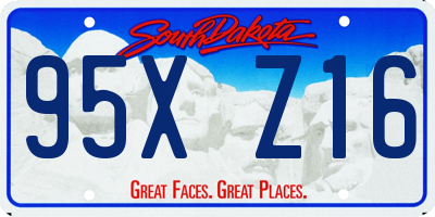 SD license plate 95XZ16