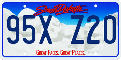 SD license plate 95XZ20