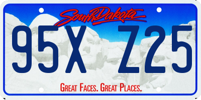SD license plate 95XZ25