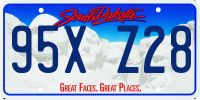 SD license plate 95XZ28