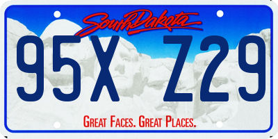 SD license plate 95XZ29