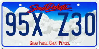 SD license plate 95XZ30