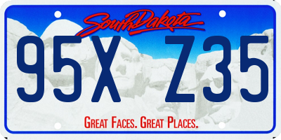 SD license plate 95XZ35