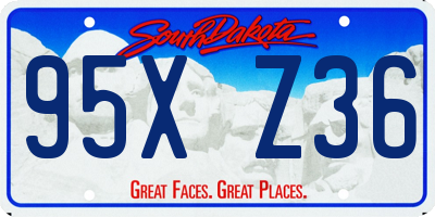 SD license plate 95XZ36