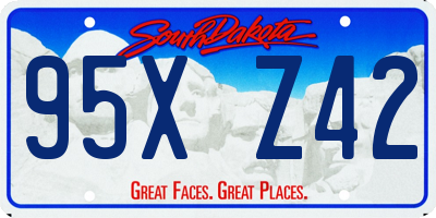 SD license plate 95XZ42