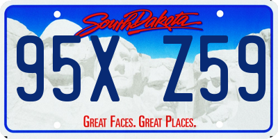 SD license plate 95XZ59