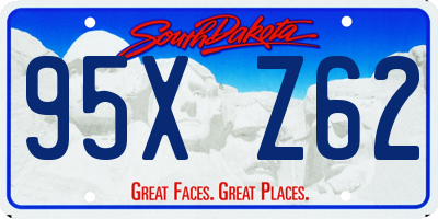 SD license plate 95XZ62