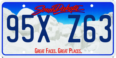 SD license plate 95XZ63