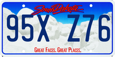 SD license plate 95XZ76