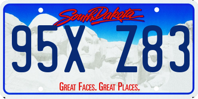 SD license plate 95XZ83