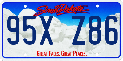 SD license plate 95XZ86