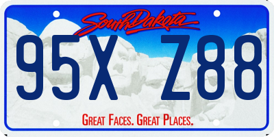 SD license plate 95XZ88