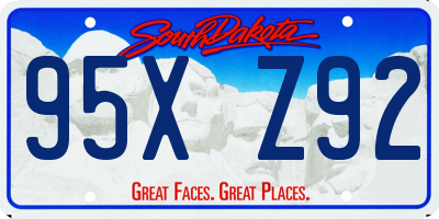 SD license plate 95XZ92