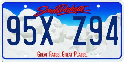 SD license plate 95XZ94