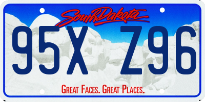 SD license plate 95XZ96
