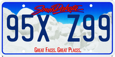 SD license plate 95XZ99