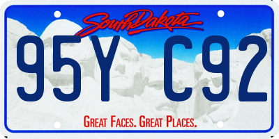 SD license plate 95YC92