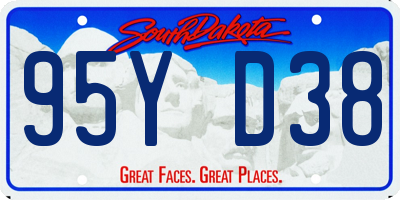 SD license plate 95YD38