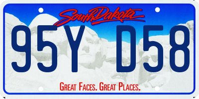 SD license plate 95YD58