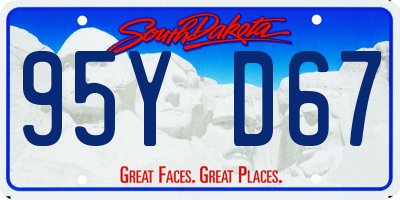 SD license plate 95YD67