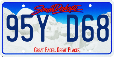SD license plate 95YD68