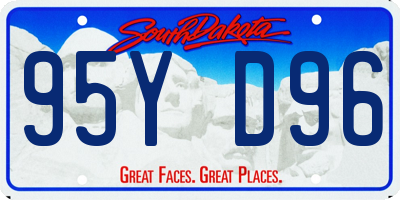 SD license plate 95YD96