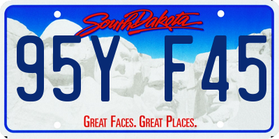 SD license plate 95YF45