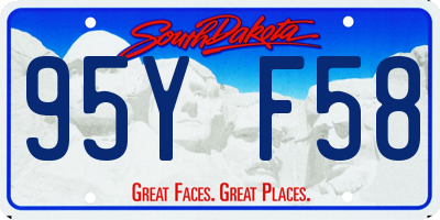 SD license plate 95YF58