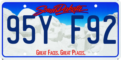 SD license plate 95YF92