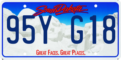 SD license plate 95YG18
