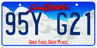 SD license plate 95YG21