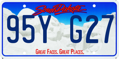SD license plate 95YG27