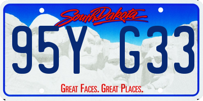 SD license plate 95YG33