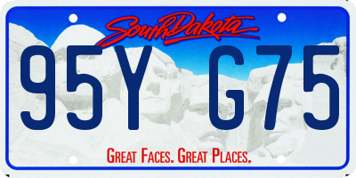 SD license plate 95YG75