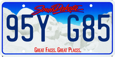 SD license plate 95YG85