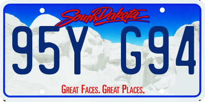 SD license plate 95YG94