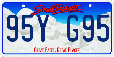 SD license plate 95YG95
