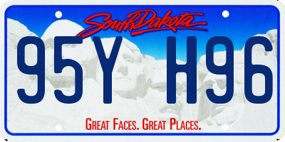 SD license plate 95YH96